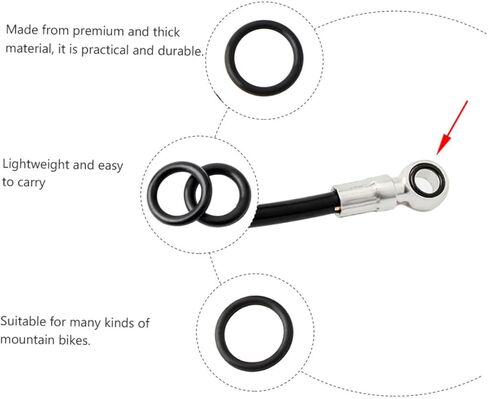 RUNROTOO 12 قطعة دراجة قرص الفرامل الفرجار o حلقة مجموعات الدراجات اكسسوارات الفرامل الفرجار التمهيد الفرامل الفرجار ختم كسر حبل حزام الفرجار ختم أجزاء غسالة عدة الدراجة الفرجار ختم سلسلة الغيار in Kuwait