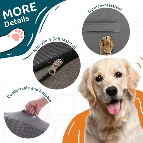 Dog Steps for Small Dog, Dog Stairs for High Beds and Couch, 12" High 2-Step High Density Foam Pet Stairs for Dogs Injured, Older Dogs Cats, Pet with Joint Pain (Grey) in Saudi Arabia