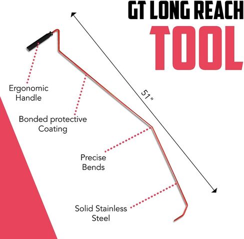 أداة GT Professional طويلة المدى - طلاء واقي مقاس 51 بوصة - من الفولاذ المقاوم للصدأ مع إسفين غير قابل للتشوه in Kuwait