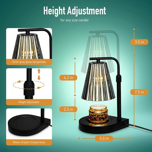 GUVOP Electric Candle Warmer Lamp with Timer, Adjustable Height & Brightness, 2-in-1 Scented Wax Melter Lantern & Desk Lamp, Perfect Home Decor & Gift in Saudi Arabia