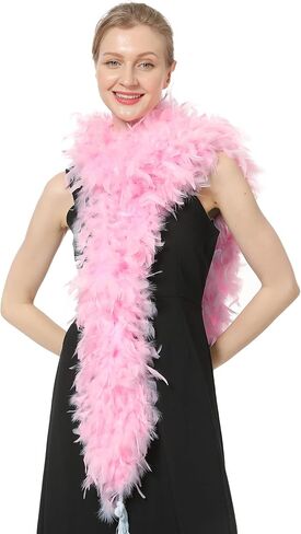 هاندي ليدي 120 جرام شانديل بواس 72 بوصة ريشة تركيا طويلة للنساء الكبار زي إكسسوار للحفلات ذاتية الصنع in Kuwait