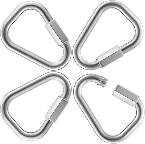 1.9 Inch Delta Quick Links 3/16 Inch 316 Stainless Steel Triangle Locking Quick Connector, M5 Quick Link Chain Heavy Duty Durable Chain Connector - 4 Pack, 700lbs Capacity in Saudi Arabia