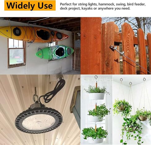 Allkeen 20 PCS Stainless Steel 3.2 Inch Screw Eyes Hooks Screw Eye Bolts, 200 Lbs Capacity in Kuwait