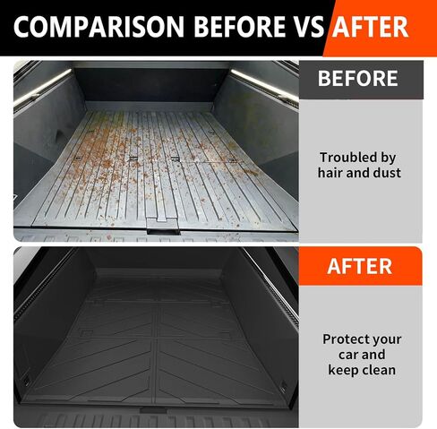 حصيرة سرير شاحنة powoq متوافقة مع 2024 Tesla Cybertruck Truck Bed Liner Truck Bed Protector TPE Cargo Mat جميع الأحوال الجوية استبدال بطانة البضائع لملحقات Tesla Cybertruck 2024 (حصيرة السرير) in Saudi Arabia