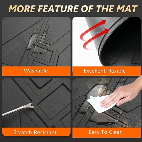 حصيرة سرير شاحنة powoq متوافقة مع 2024 Tesla Cybertruck Truck Bed Liner Truck Bed Protector TPE Cargo Mat جميع الأحوال الجوية استبدال بطانة البضائع لملحقات Tesla Cybertruck 2024 (حصيرة السرير) in Saudi Arabia