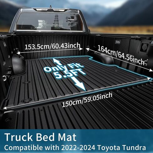 TIYURENER Truck Bed Mat Compatible with 2022 2023 2024 Toyota Tundra 5.5FT Truck Bed Mat Original Car Design Toyota Tundra Accessories Truck Bed Liner TPE Material Anti Slip Truck Bed Mat in Saudi Arabia