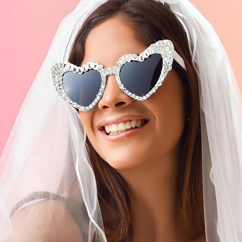 Topfunyy 21st Birthday Sunglasses - White Finally 21 Shiny Bling Diamond Pearl Glasses for Girls 21st Birthday Party Supplies in Saudi Arabia