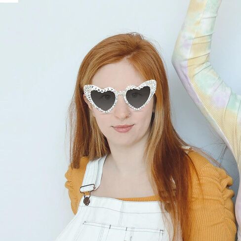 Topfunyy 21st Birthday Sunglasses - White Finally 21 Shiny Bling Diamond Pearl Glasses for Girls 21st Birthday Party Supplies in Saudi Arabia