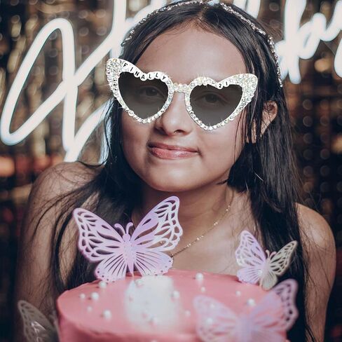 Topfunyy 21st Birthday Sunglasses - White Finally 21 Shiny Bling Diamond Pearl Glasses for Girls 21st Birthday Party Supplies in Saudi Arabia