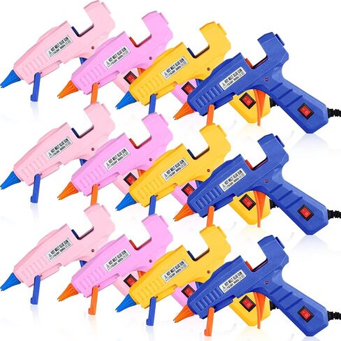 Newwiee 12 Pcs Glue Gun Mini for Arts Crafts Hot Glue Guns for Kids Hot Melt Arts Craft DIY Glue Gun for Crafts School DIY Arts Home Quick Repairs, Multicolor (Blue, Orange, Pink, Light Pink) in Saudi Arabia