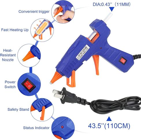 Newwiee 12 Pcs Glue Gun Mini for Arts Crafts Hot Glue Guns for Kids Hot Melt Arts Craft DIY Glue Gun for Crafts School DIY Arts Home Quick Repairs, Multicolor (Blue, Orange, Pink, Light Pink) in Saudi Arabia