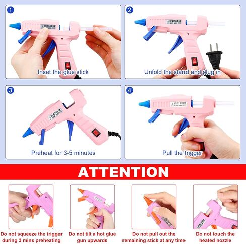 Newwiee 12 Pcs Glue Gun Mini for Arts Crafts Hot Glue Guns for Kids Hot Melt Arts Craft DIY Glue Gun for Crafts School DIY Arts Home Quick Repairs, Multicolor (Blue, Orange, Pink, Light Pink) in Saudi Arabia