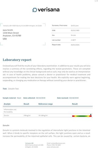 اختبار الزونولين في البراز - تحديد متلازمة الأمعاء المتسربة - قياس قيمة الزونولين - مختبر فيريسانا in Kuwait
