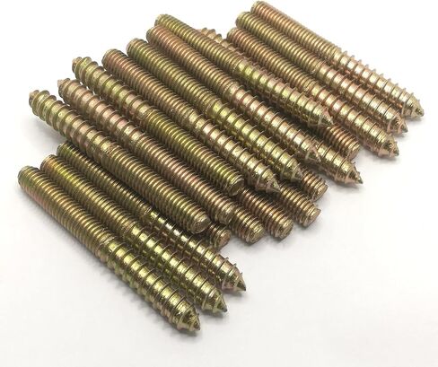 Haozheng Hanger Bolt M8x40 مزدوج الرأس بولت برغي ذاتي التنصت للأثاث 20 قطعة برونزية in Kuwait