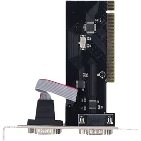 محول بطاقة التوسعة التسلسلية بمنفذين PCIe إلى محول DB9 COM RS232 الصناعي للكمبيوتر المكتبي، مع شريحة 16C550 UART WCH382 in Kuwait