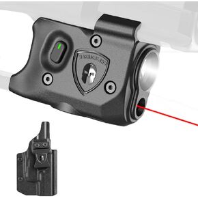 WARRIORLAND Pistol Light Laser & Holster Fit for Glock 17/19 Gen 3-5 & 22/23/31/32 Gen 3-4 & 19X/44/45, Compact 150-Lumen Trigger Tactical Light with Red Laser White LED & IWB Holster in Kuwait