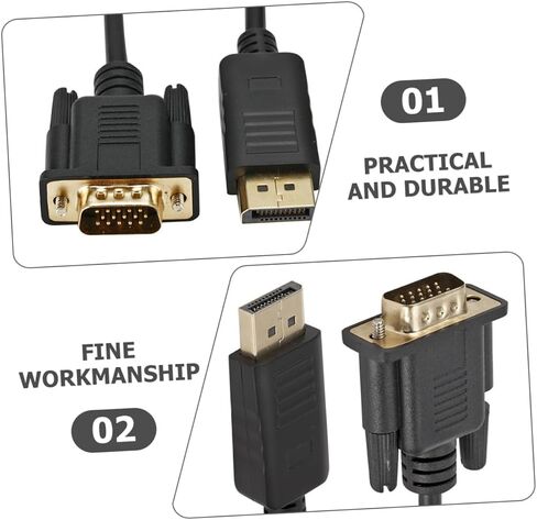 منفذ عرض إلى كابل Vga ذكر إلى سلك ذكر Vga للشاشات وأجهزة العرض، اتصال مستقر عالي الأداء وسهل الاستخدام in Saudi Arabia