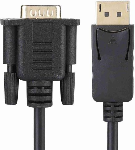 DisplayPort to VGA Cable Adapter High Performance Gold Plated Connectors 1080p Resolution Support for PC Laptop to HDTV Monitor Projector Black 1.8m in Saudi Arabia