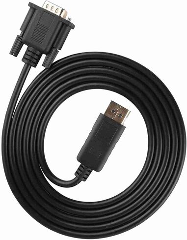 DisplayPort to VGA Cable Adapter High Performance Gold Plated Connectors 1080p Resolution Support for PC Laptop to HDTV Monitor Projector Black 1.8m in Saudi Arabia
