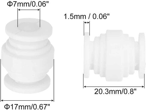 MECCANIXITY Anti-Vibration Shock Absorption Damping Rubber Balls M7xD17xH20mm for RC Quadcopter FPV Gimbal Camera Mount, White/Pack of 12 in Saudi Arabia