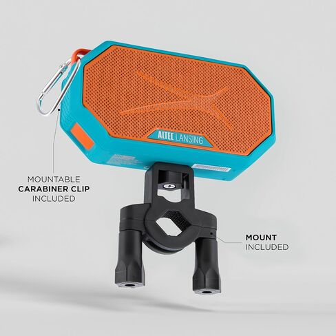 Altec Lansing x Miami Dolphins - مكبر صوت بلوتوث محمول HYDRAMINI 2.0، مقاوم للماء IP67، مخرج 8 وات، وقت تشغيل 12 ساعة، شحن سريع USB-C، تكامل المساعد الصوتي (Miami Dolphins) in Kuwait