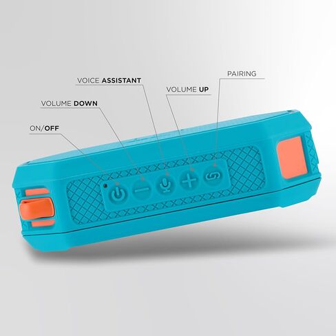 Altec Lansing x Miami Dolphins - مكبر صوت بلوتوث محمول HYDRAMINI 2.0، مقاوم للماء IP67، مخرج 8 وات، وقت تشغيل 12 ساعة، شحن سريع USB-C، تكامل المساعد الصوتي (Miami Dolphins) in Saudi Arabia