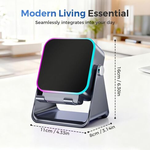 5-in-1 Wireless Induction Bluetooth Speaker with Adjustable Phone Stand, 2026 Upgraded Rechargeable Induction Speaker with Phone Stand, Wireless Induction Bluetooth Audio, with Colorful Light (Black) in Saudi Arabia