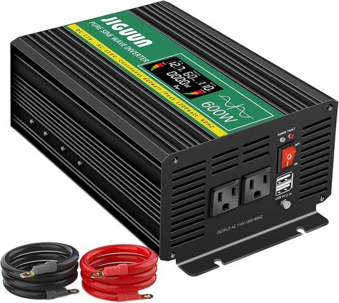 JIGUUN 1500 Watt Pure Sine Wave Power Inverter 12v DC to 110/120v AC Converter 3 AC & USB Output,Power Inverter LCD Display for Home RV Camping Car Truck 3000 Peak in Saudi Arabia