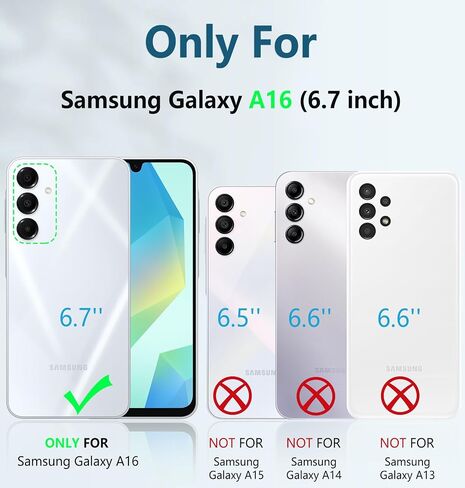 حافظة FNTCASE لهاتف Samsung Galaxy A16-5G: غطاء هاتف خلوي متين من الدرجة العسكرية مع مسند وحافظة | تصميم ممتص للصدمات مصنوع من مادة TPU المقاومة للصدمات لهاتف Galaxy A16 مقاس 6.7 بوصة - أسود in Kuwait