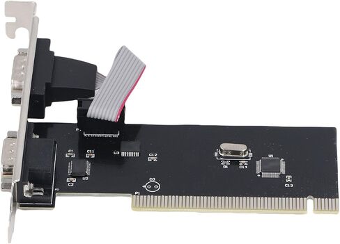 محول بطاقة التوسعة التسلسلية بمنفذين PCIe إلى محول DB9 COM RS232 الصناعي للكمبيوتر المكتبي، مع شريحة 16C550 UART WCH382 in Kuwait