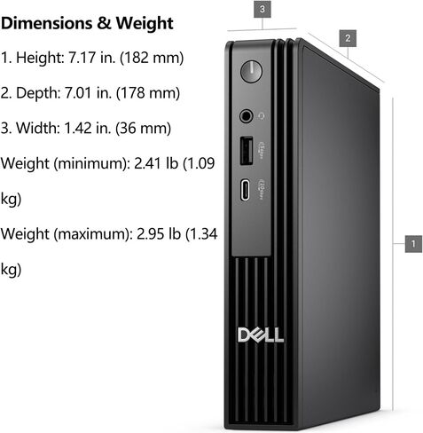 Dell Pro Micro QCM1250 Business Mini Desktop Computer, New OptiPlex Version, Intel Core i5-14500T(14Core, 20Threads, 24MB Cache), 16GB DDR5, 512GB PCIe SSD, Dual 4K Display Support, USB-C, Win11 Pro in Saudi Arabia