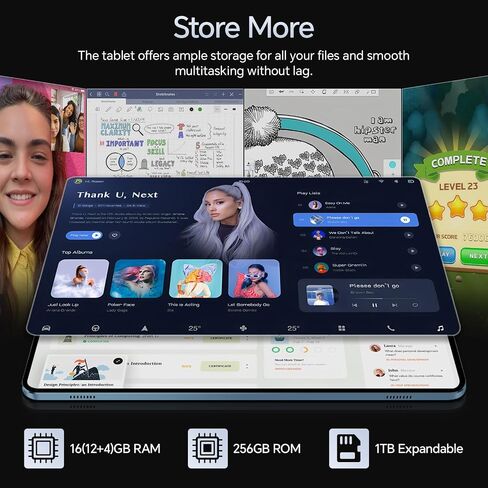 Android Tablet, 10 inch IPS Touchscreen with Case, Android 15 with Octa-core Processor, 12GB RAM 256GB ROM Android Tablet with Keyboard, 8000mAh Battery, 5MP+13MP Dual Camera, 5G WiFi, Blue in Saudi Arabia