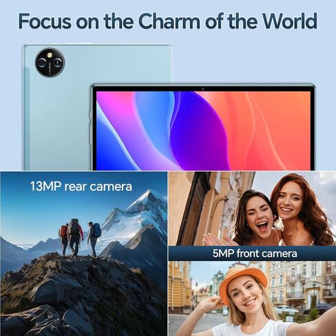 Android Tablet, 10 inch IPS Touchscreen with Case, Android 15 with Octa-core Processor, 12GB RAM 256GB ROM Android Tablet with Keyboard, 8000mAh Battery, 5MP+13MP Dual Camera, 5G WiFi, Blue in Saudi Arabia