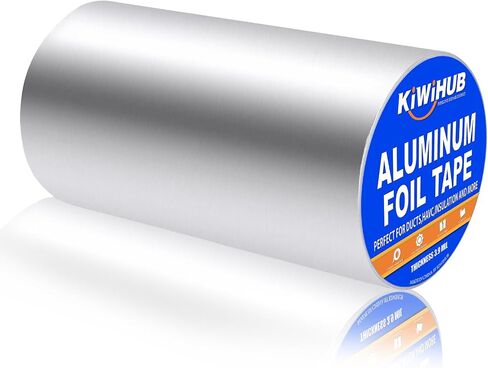 KIWIHUB Aluminum Foil Tape, 4.2 Mil (2 inch-82ft), Insulation Adhesive Metal High Temperature Heavy Duty HVAC Tape, Silver for Ductwork, Dryer Vent, HVAC in Saudi Arabia