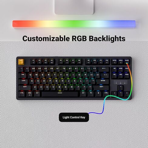 لوحة مفاتيح ميكانيكية لاسلكية Keychron KJ4 - مفتاح بني فائق بنسبة 80%، إضاءة خلفية QMK RGB، 2.4G/Bluetooth/USB-C، أغطية مفاتيح Cherry PBT Shine-Through، بطارية 3750 مللي أمبير في الساعة، متوافق مع Mac/Win/Linux - أبيض in Saudi Arabia