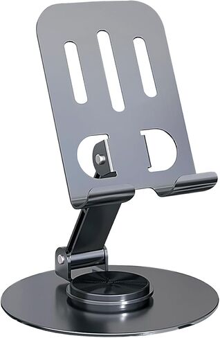 Metal Cell Phone Stand, Multi-Angel Adjustable Rotation, Non-Slip Metal Phone Stand for Desk(Grey) in Saudi Arabia