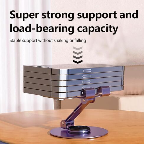 Metal Cell Phone Stand, Multi-Angel Adjustable Rotation, Non-Slip Metal Phone Stand for Desk(Grey) in Saudi Arabia
