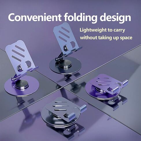 Metal Cell Phone Stand, Multi-Angel Adjustable Rotation, Non-Slip Metal Phone Stand for Desk(Grey) in Saudi Arabia
