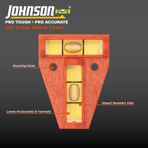 Johnson Level & Tool 125 Cross Check Level, Orange, 1 Level in Saudi Arabia