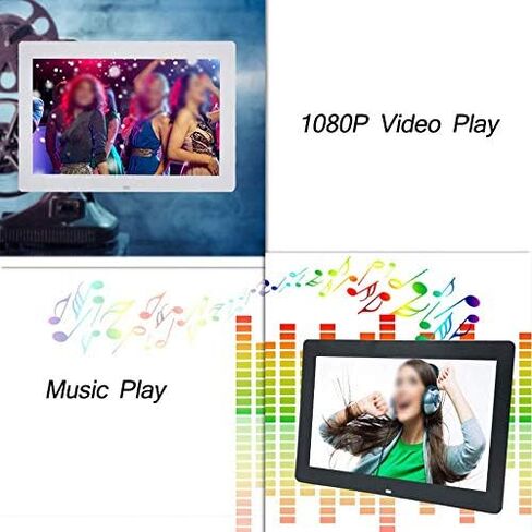 إطار صور رقمي مقاس 14 بوصة، شاشة IPS كاملة 1280x800، مشغل موسيقى وفيديو، يدعم بطاقة USB/SD، دوران تلقائي. in Saudi Arabia