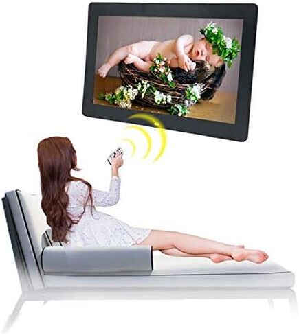 إطار صور رقمي مقاس 14 بوصة، شاشة IPS كاملة 1280x800، مشغل موسيقى وفيديو، يدعم بطاقة USB/SD، دوران تلقائي. in Saudi Arabia
