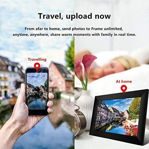 10-inch Digital Photo Frame, high-Definition IPS LCD Screen, WiFi Support, 16GB Storage Space, Automatic Rotation, Compatible with Micro SD Cards. in Saudi Arabia