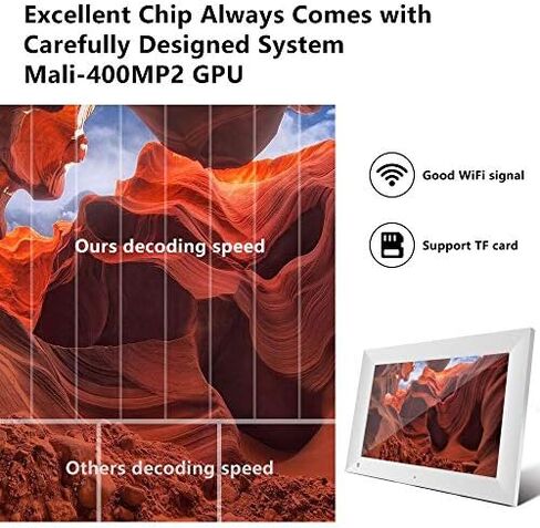 10-inch Digital Photo Frame, high-Definition IPS LCD Screen, WiFi Support, 16GB Storage Space, Automatic Rotation, Compatible with Micro SD Cards. in Saudi Arabia