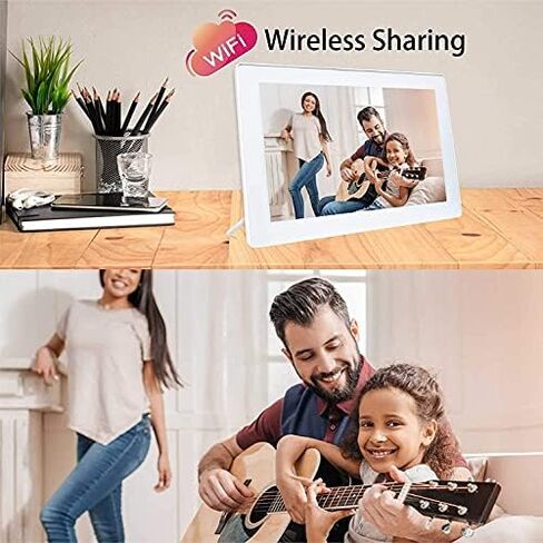 10.1-inch WiFi Digital Photo Frame, 1280x800 IPS Touchscreen, 16GB Storage, Automatic Rotation, Motion Sensor, Easily Share Photos/Videos. in Saudi Arabia
