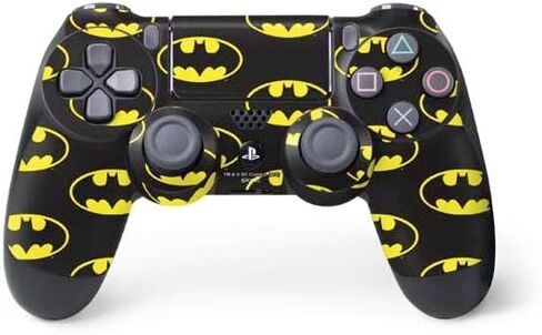 ملصق Skinit المخصص للألعاب متوافق مع وحدة تحكم PS4 - تصميم مطبوع بالكامل بشعار DC Comics Batman المرخص رسميًا in Saudi Arabia