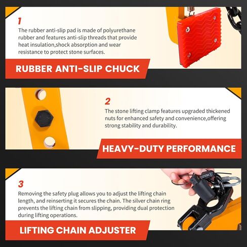 1763 رطل مشبك رفع الحجر الثقيل ، النطاق القابل للتعديل: 14 "-35" مشبك رفع الألواح الجرانيت ، ومشابك مقص للحمل والنقل الرأسي للكتل الخرسانية ، وألواح قائمة ، وحجارة كبح in Kuwait