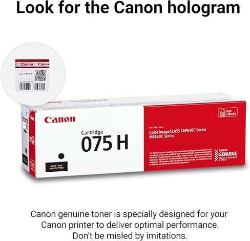 خرطوشة حبر أصلية 075 سوداء عالية السعة من Canon متوافقة مع طابعات الليزر من سلسلة MF660 وLBP640 in Kuwait