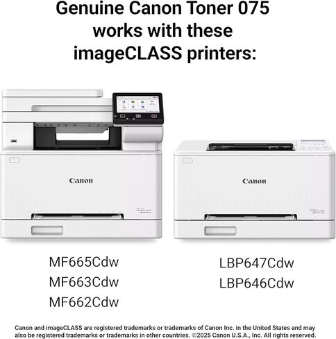 خرطوشة حبر أصلية 075 سوداء عالية السعة من Canon متوافقة مع طابعات الليزر من سلسلة MF660 وLBP640 in Kuwait