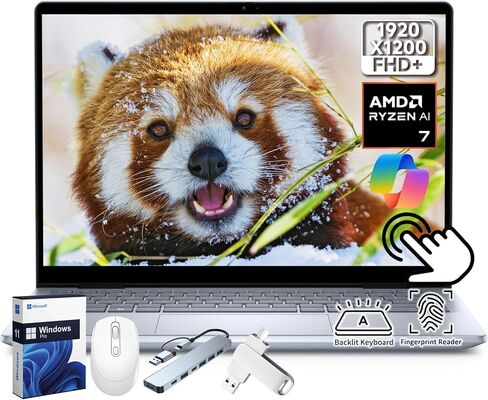 كمبيوتر محمول Dell Inspiron 16 بشاشة تعمل باللمس، شاشة LCD تعمل باللمس 16 بوصة FHD+، AMD Ryzen 7 8840U، 32 جيجابايت DDR5، 1 تيرابايت SSD، عمر بطارية طويل، لوحة مفاتيح بإضاءة خلفية، قارئ بصمات الأصابع، Copilot AI، Windows 11 Pro in Saudi Arabia