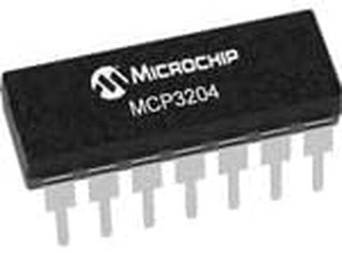 Microchip Technology, MCP3204-CI/P, 4-Channel Single ADC - SAR - 100ksps - 12-bit Serial - Automotive - 14-Pin PDIP - Tube (30 Item/s) in Saudi Arabia